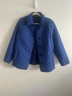 Jones New York Royal Blue Diamond Quilted Jacket L